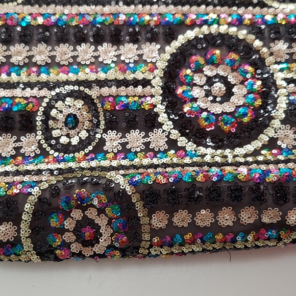 Endless Rose Multicolored Sequined Pencil Skirt Size Small Black Gold Rainbow - Picture 16 of 16